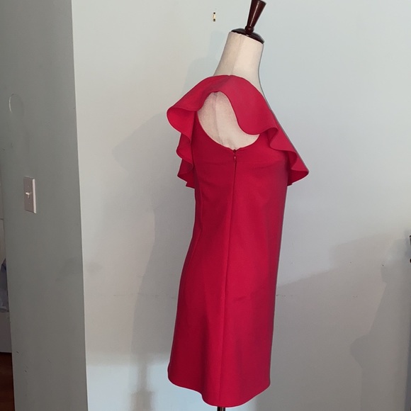 French Connection Pink Ruffle One Shoulder Tunic Dress - 2 - Picture 5 of 13